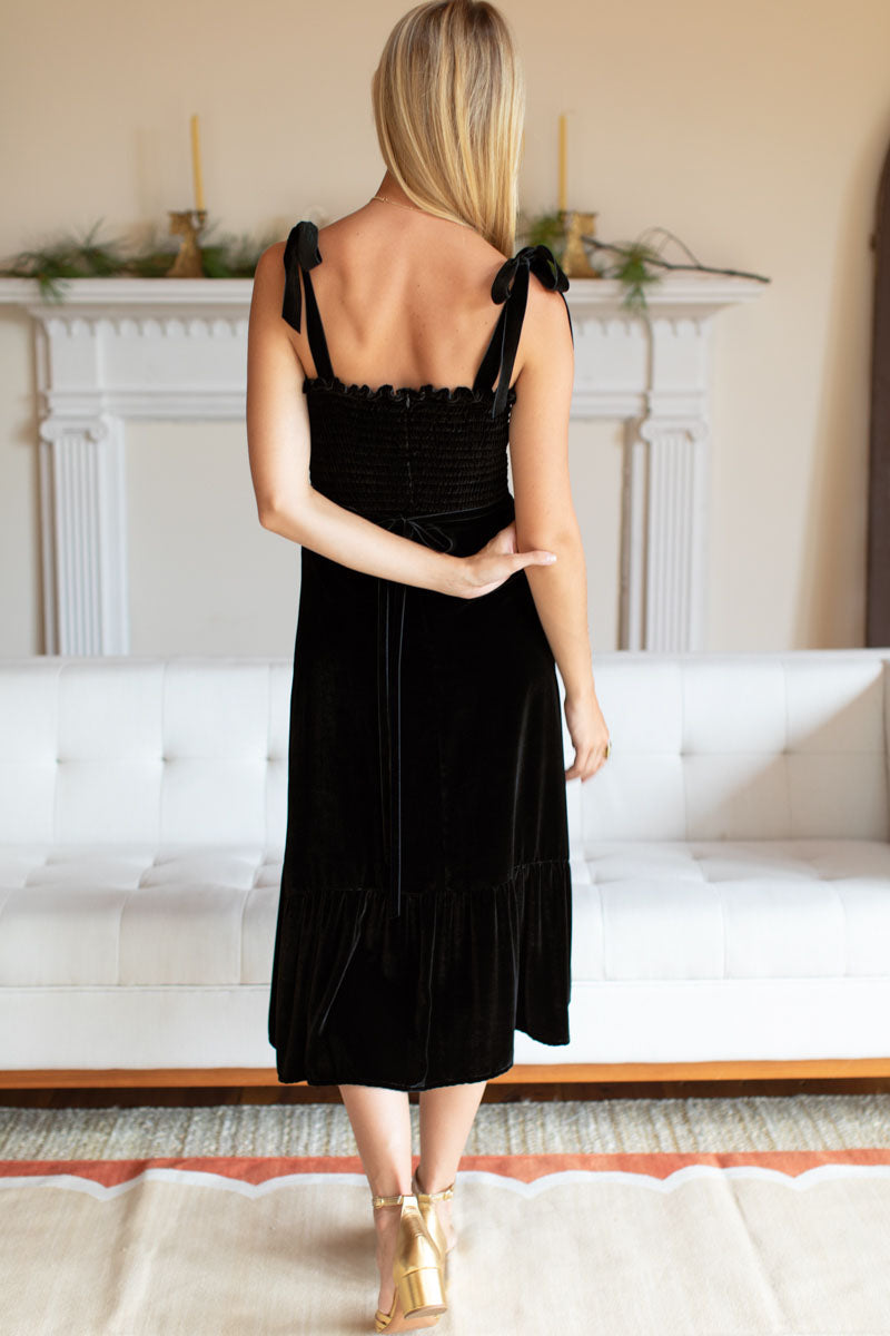 Charlotte Dress - Black Velvet