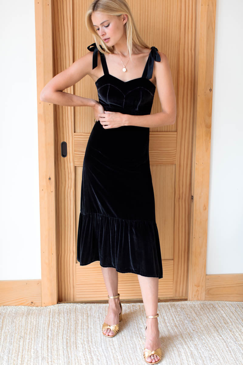 Charlotte Dress - Black Velvet