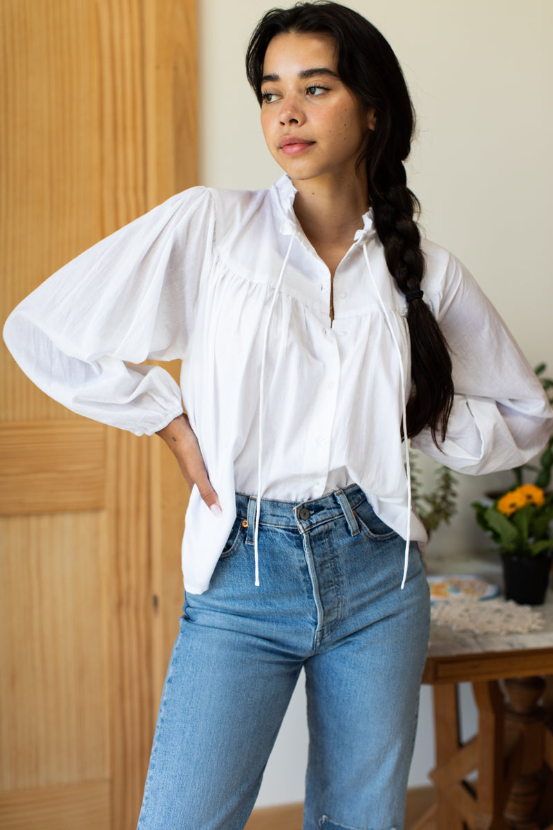 Emmaline Blouse - White Organic