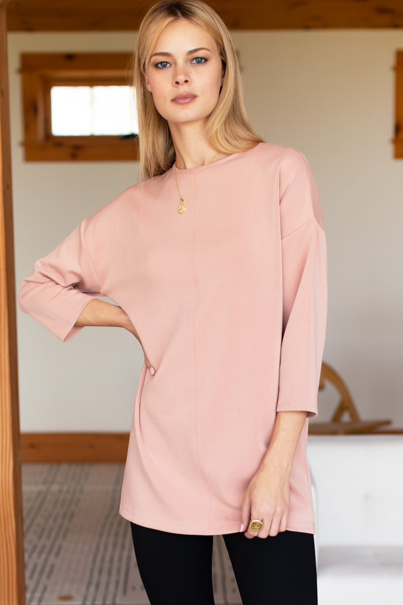 Edie Crewneck Dress - Mellow Rose