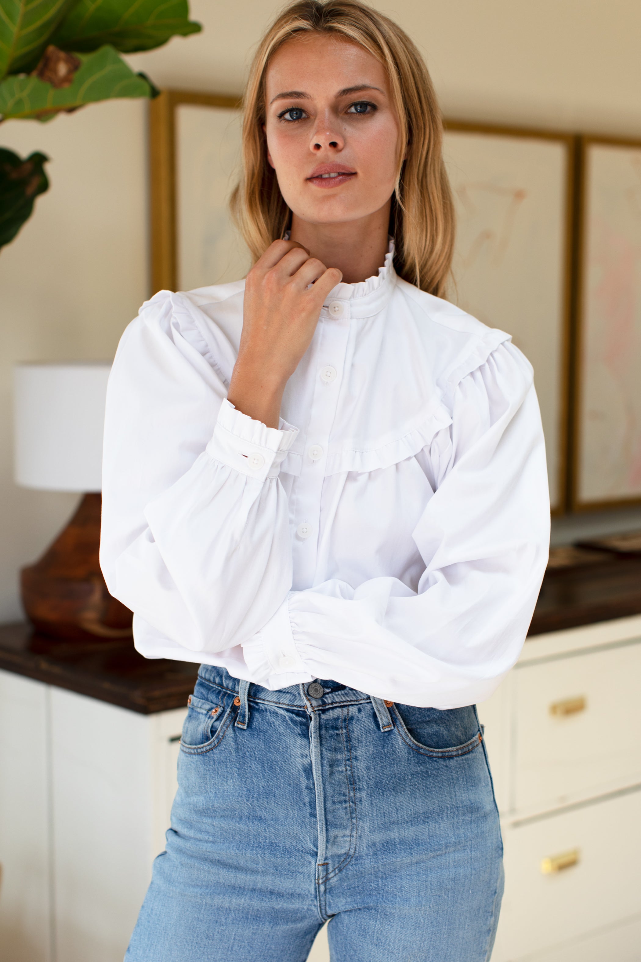 Elodie Blouse - White Poplin