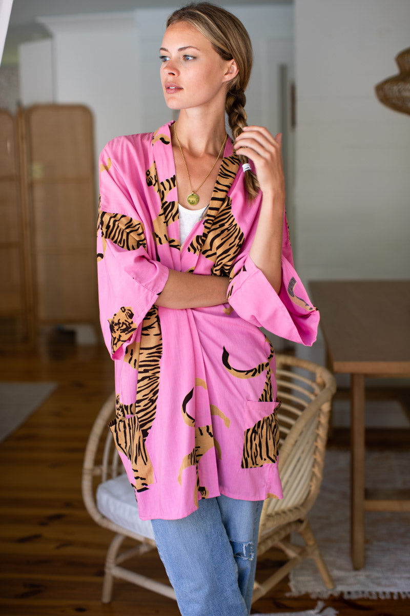 Fete Layering Top - Tigers Aurora Pink