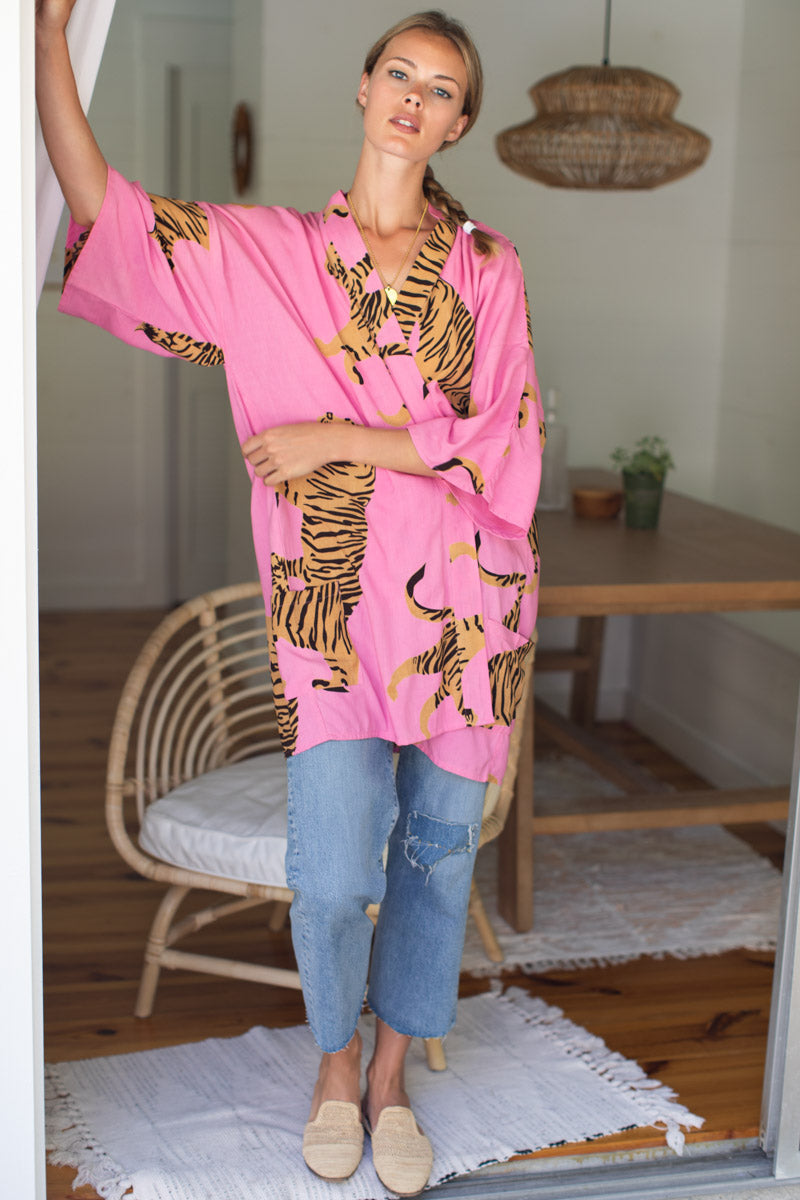 Fete Layering Top - Tigers Aurora Pink