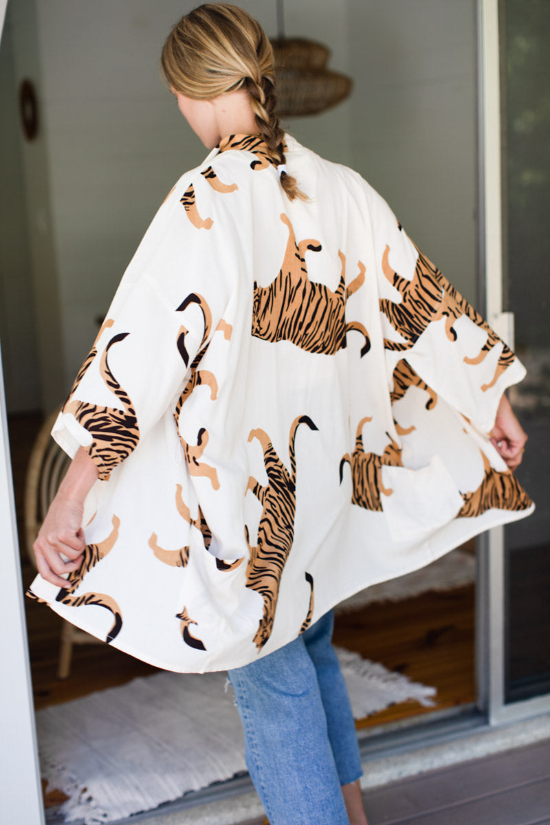 Fete Layering Top - Tigers Egret