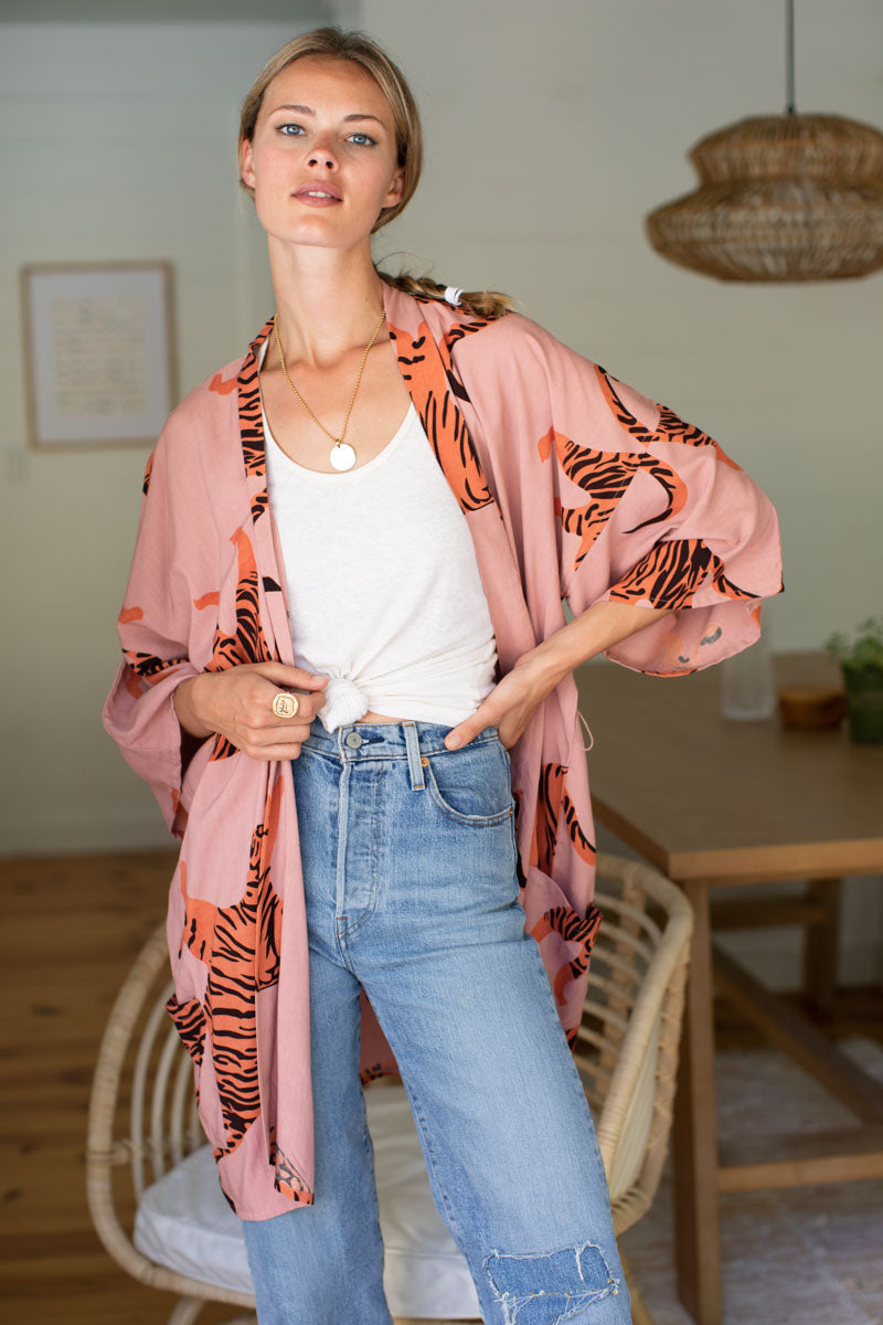 Fete Layering Top - Orange Tigers Rose Tan