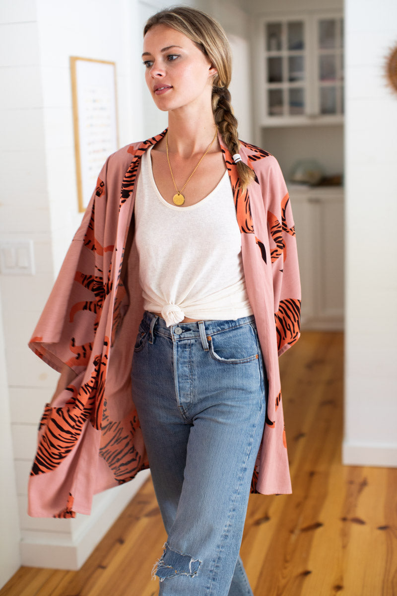 Fete Layering Top - Orange Tigers Rose Tan