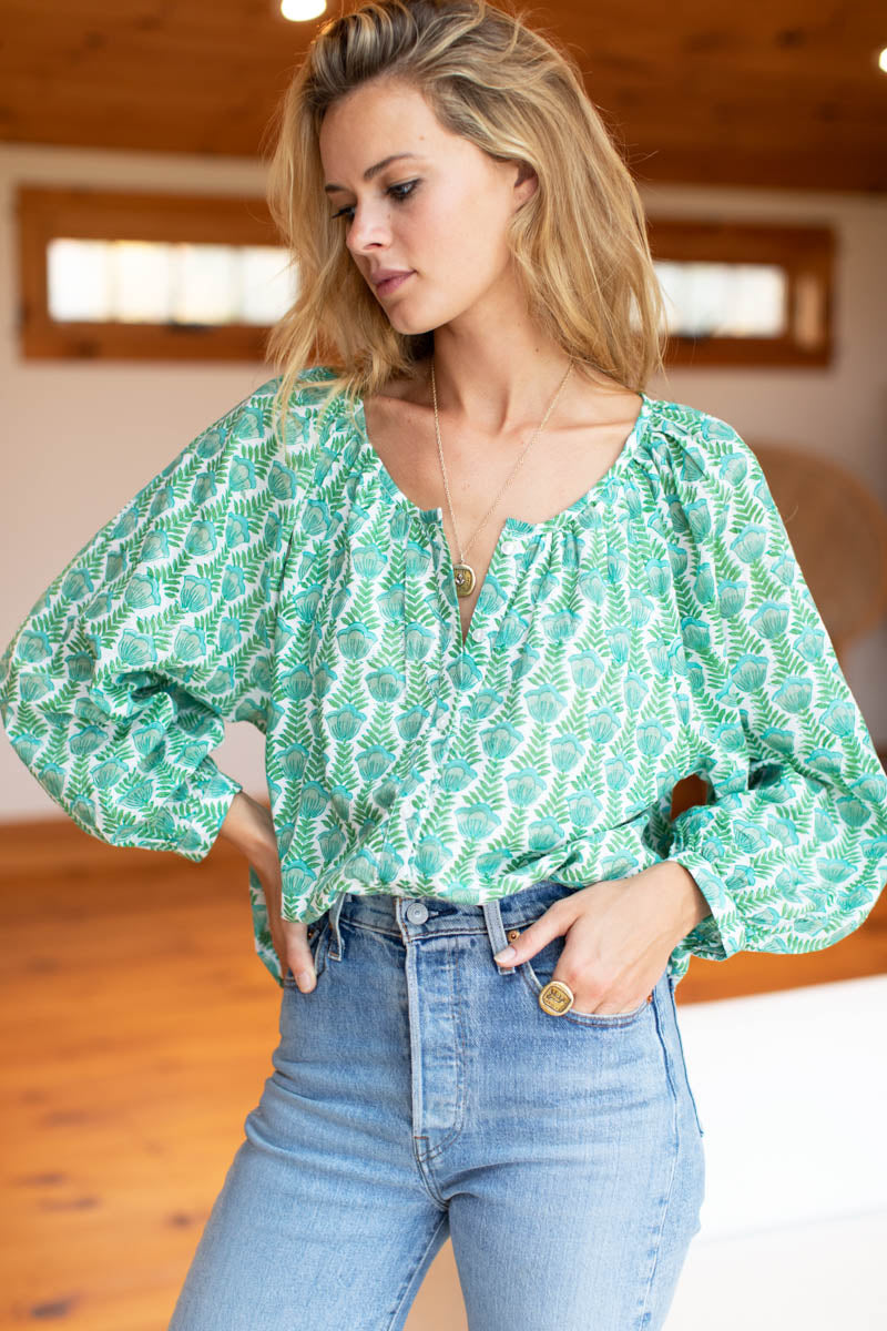 Frances Blouse - Frida Evening Garden Organic