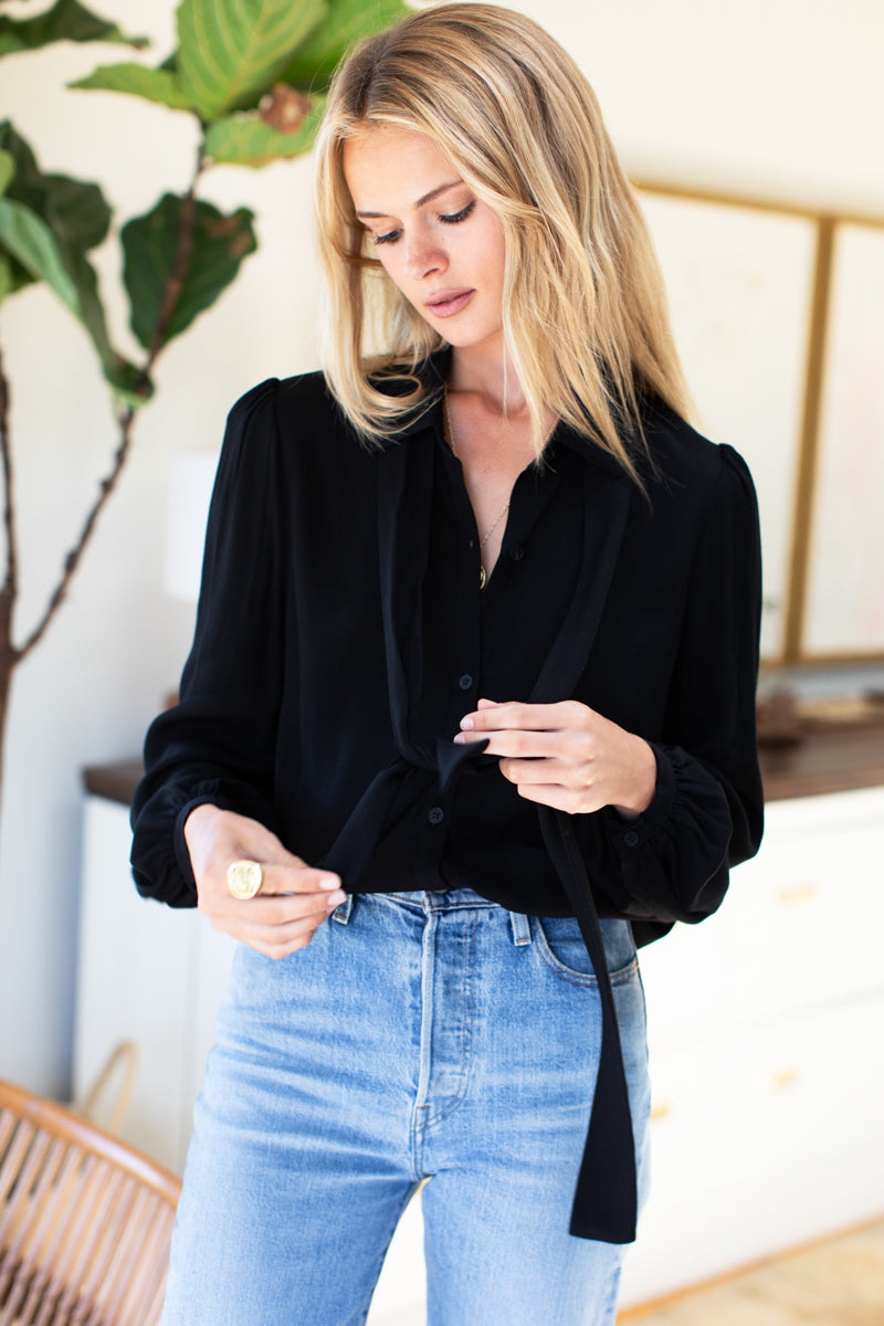 Frankie Blouse - Black Crepe