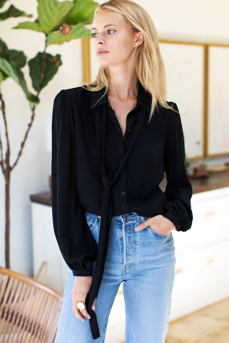 Frankie Blouse - Black Crepe