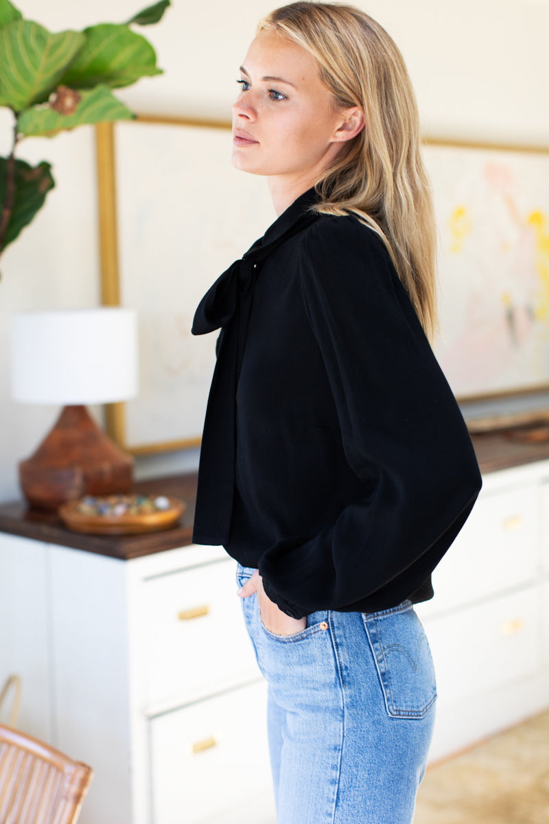 Frankie Blouse - Black Crepe