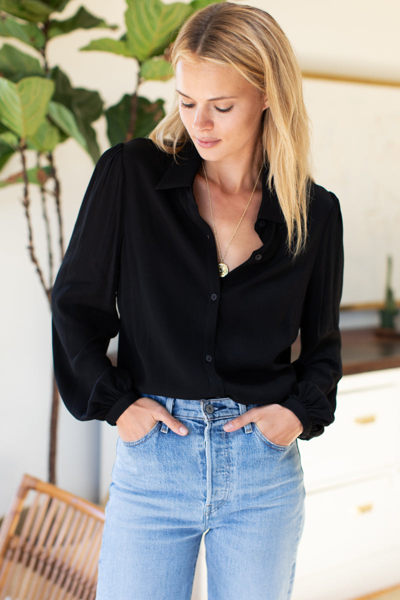 Frankie Blouse - Black Crepe