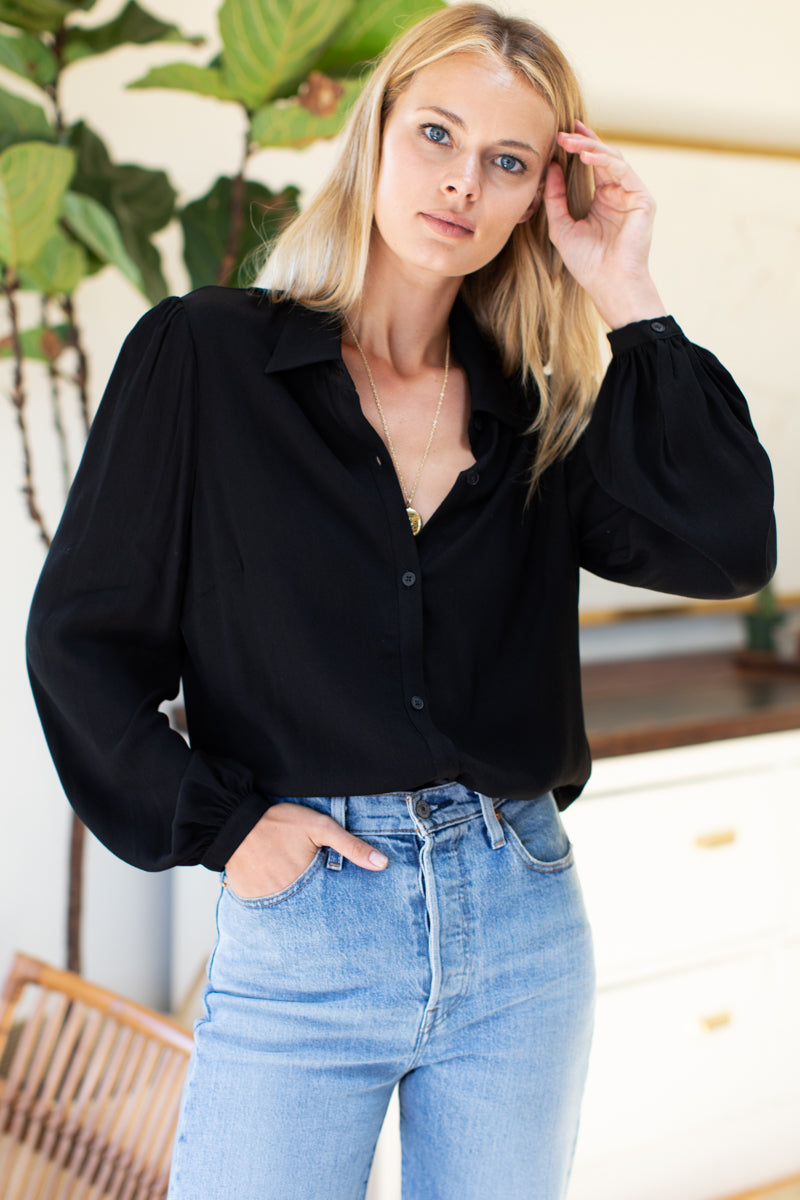 Frankie Blouse - Black Crepe