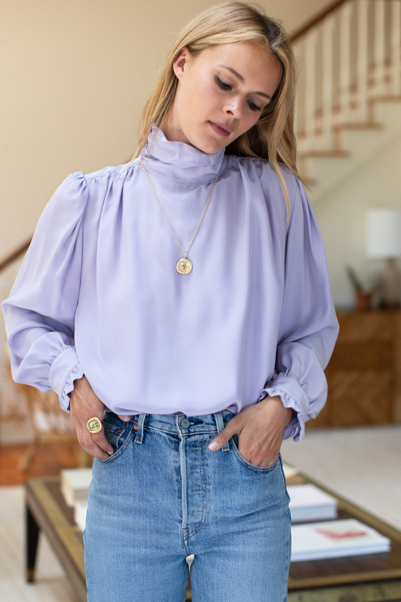 Frederique Blouse - Lilac Silk