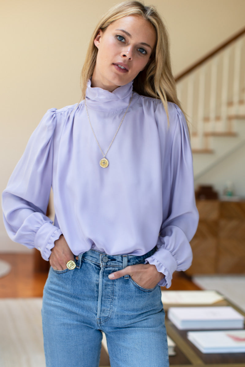 Frederique Blouse - Lilac Silk