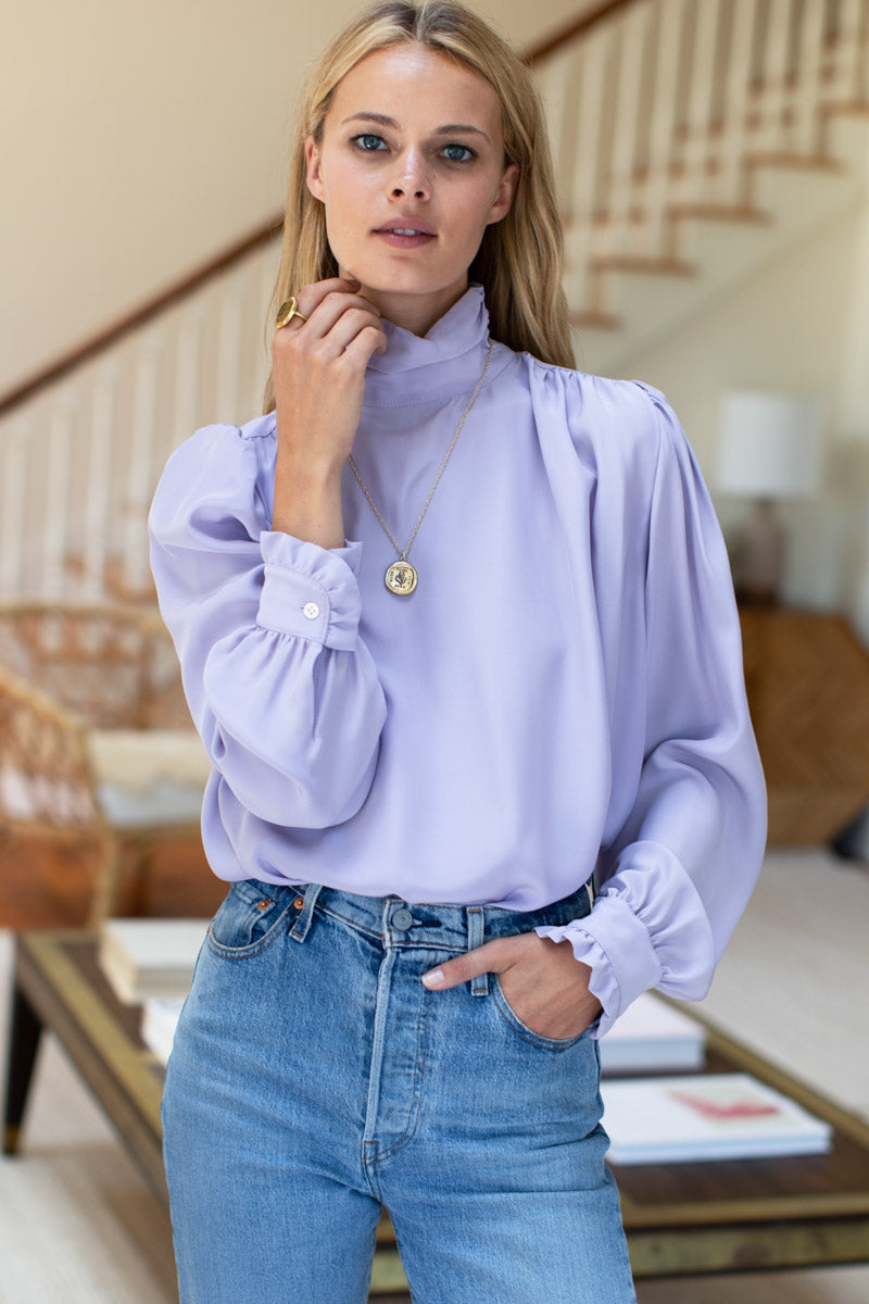 Frederique Blouse - Lilac Silk