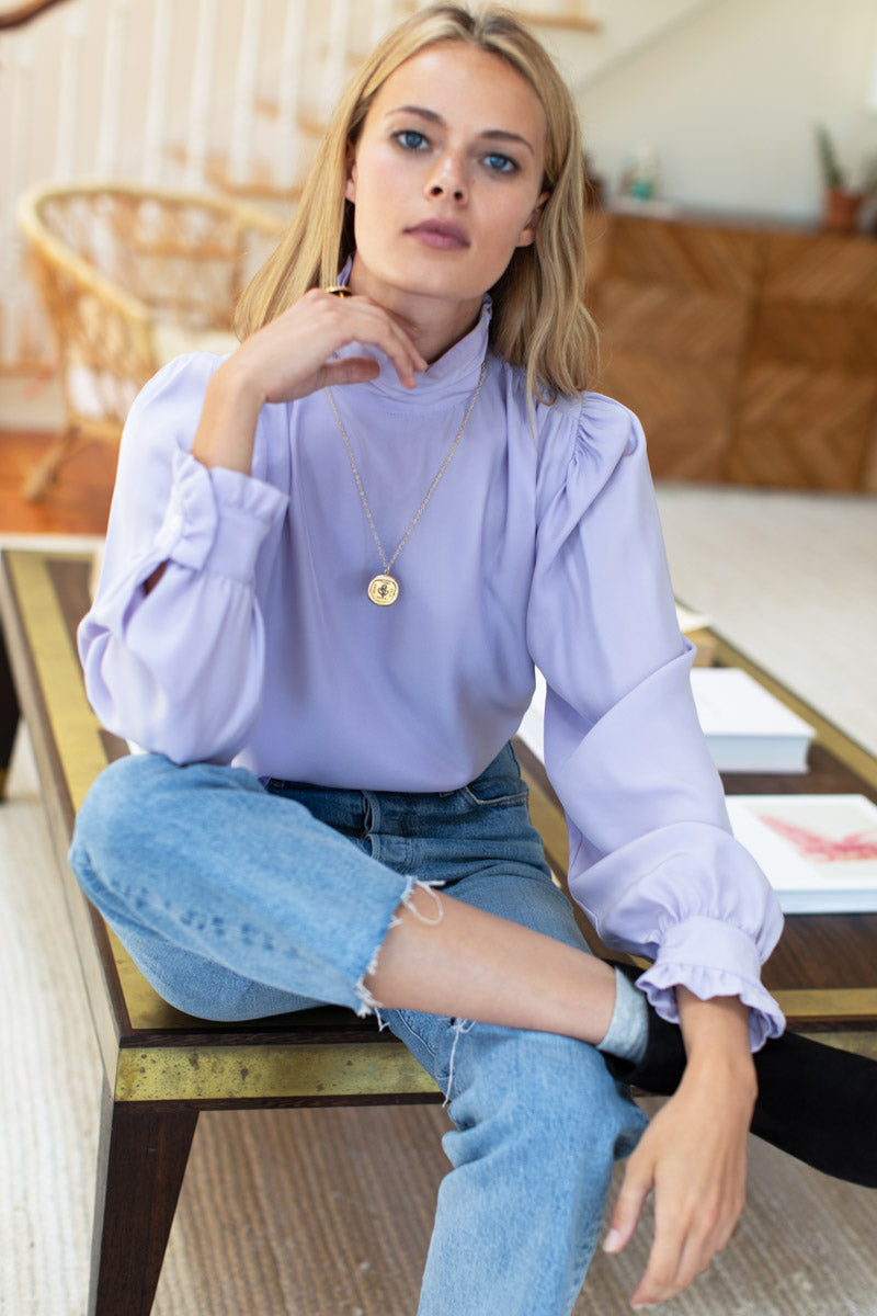 Frederique Blouse - Lilac Silk