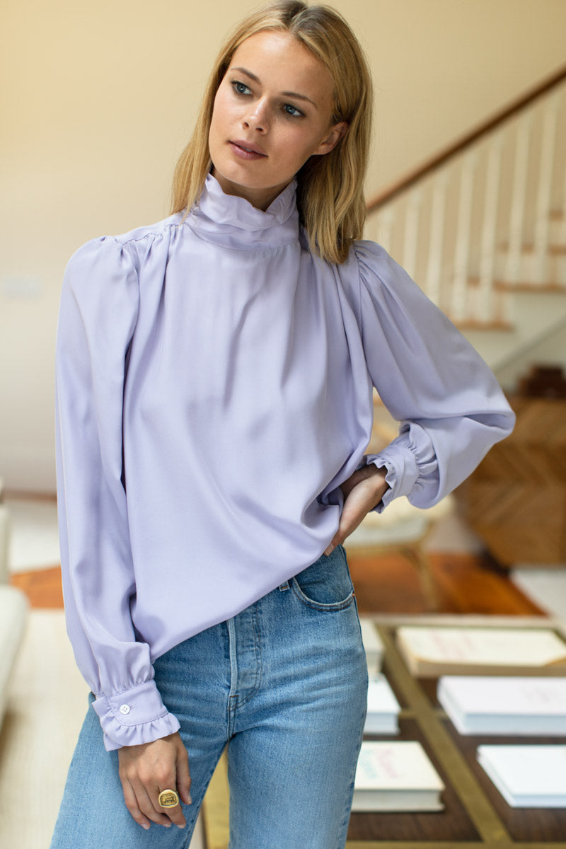 Frederique Blouse - Lilac Silk