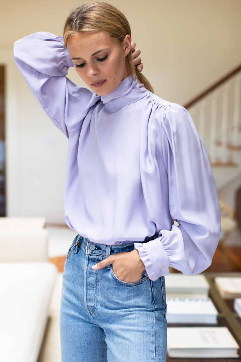 Frederique Blouse - Lilac Silk