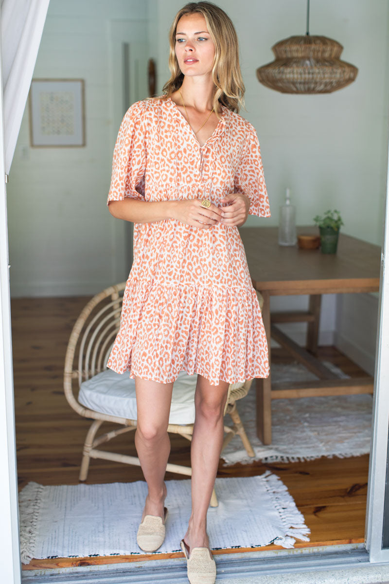 Isla Dress - Sunbaked Leopard Organic