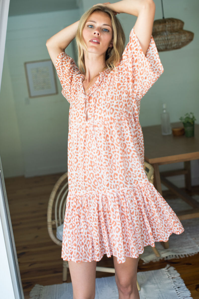 Isla Dress - Sunbaked Leopard Organic