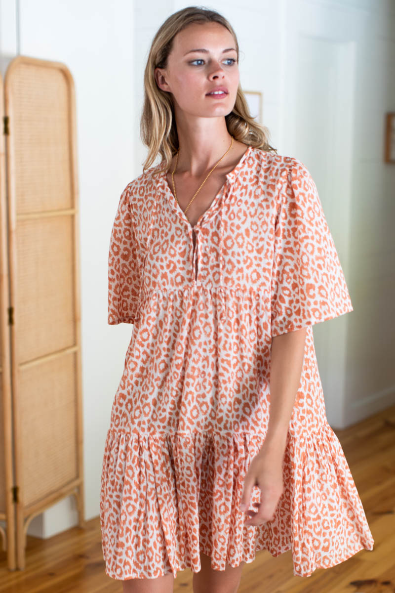 Isla Dress - Sunbaked Leopard Organic