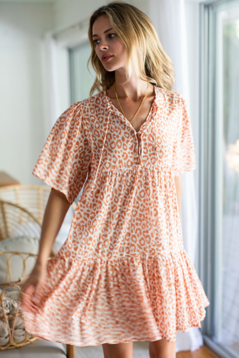 Isla Dress - Sunbaked Leopard Organic