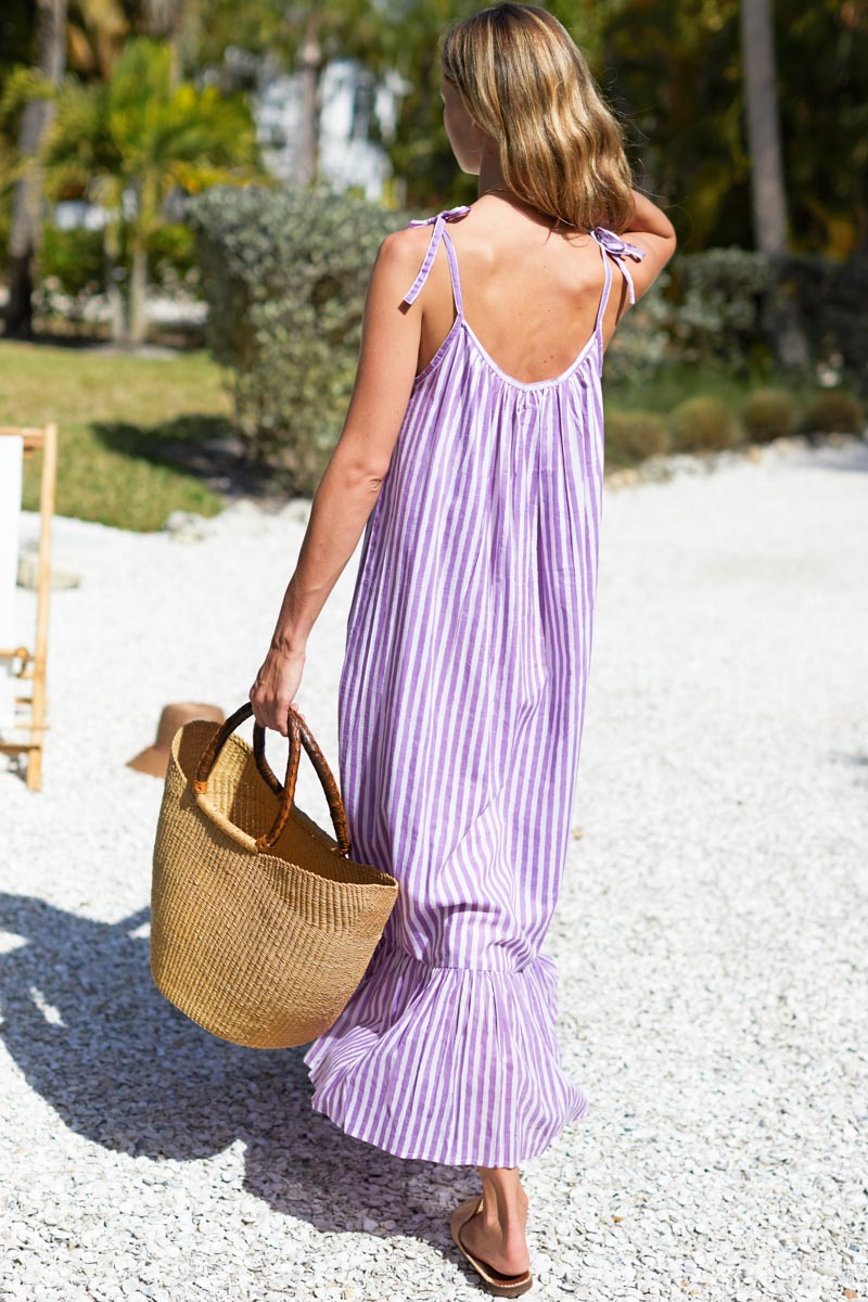 India Sundress - Lavendula Stripe Organic