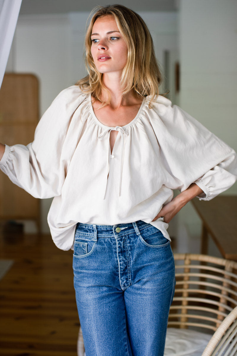 Lucy Blouse - Almond Linen