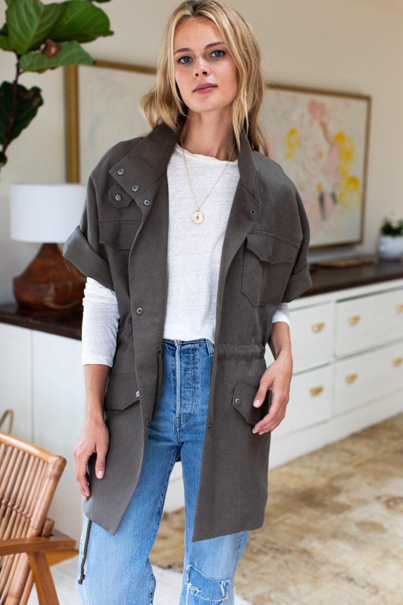 Military Layering Jacket - Army Linen