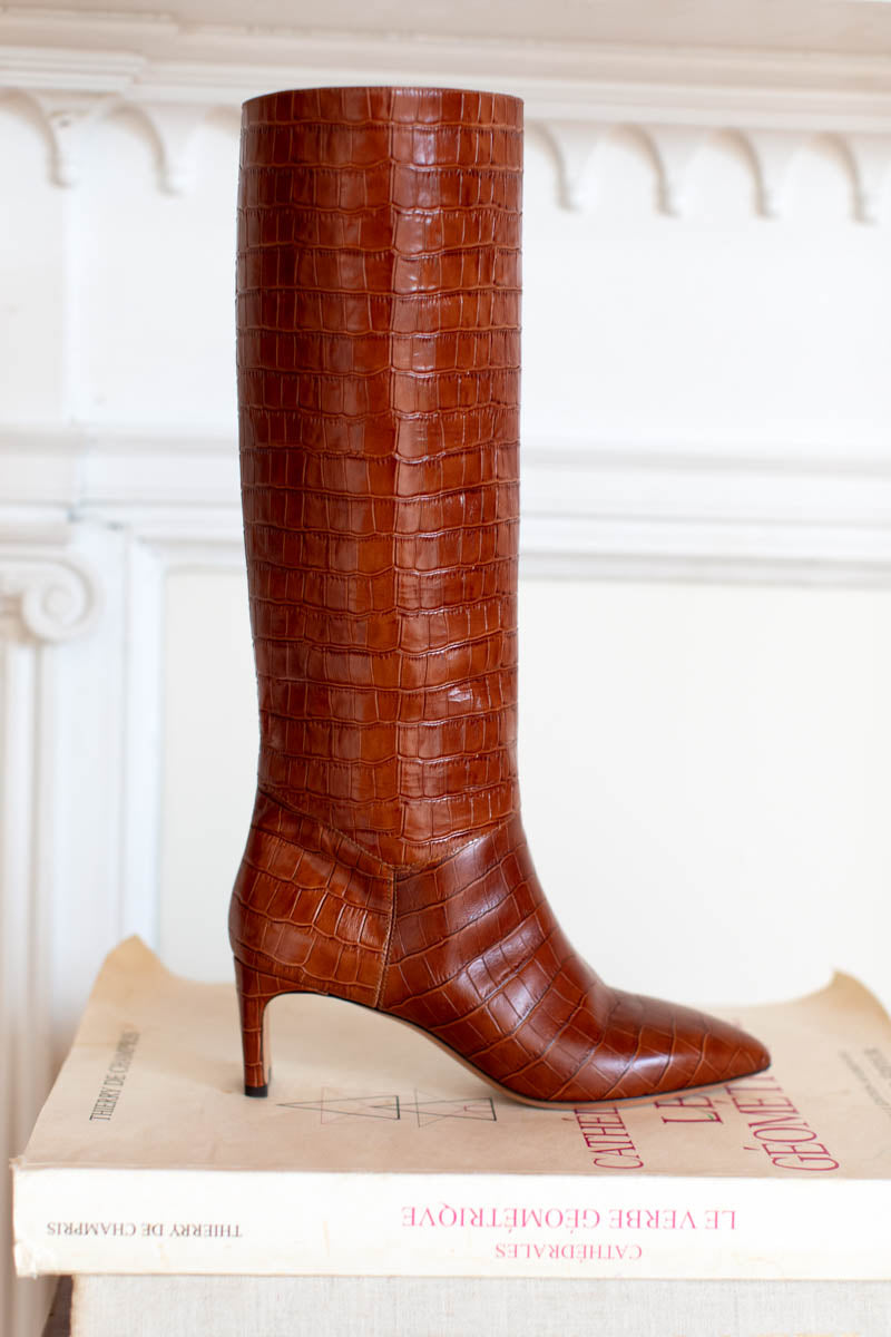 Lou Walking Boot - Cognac Croc