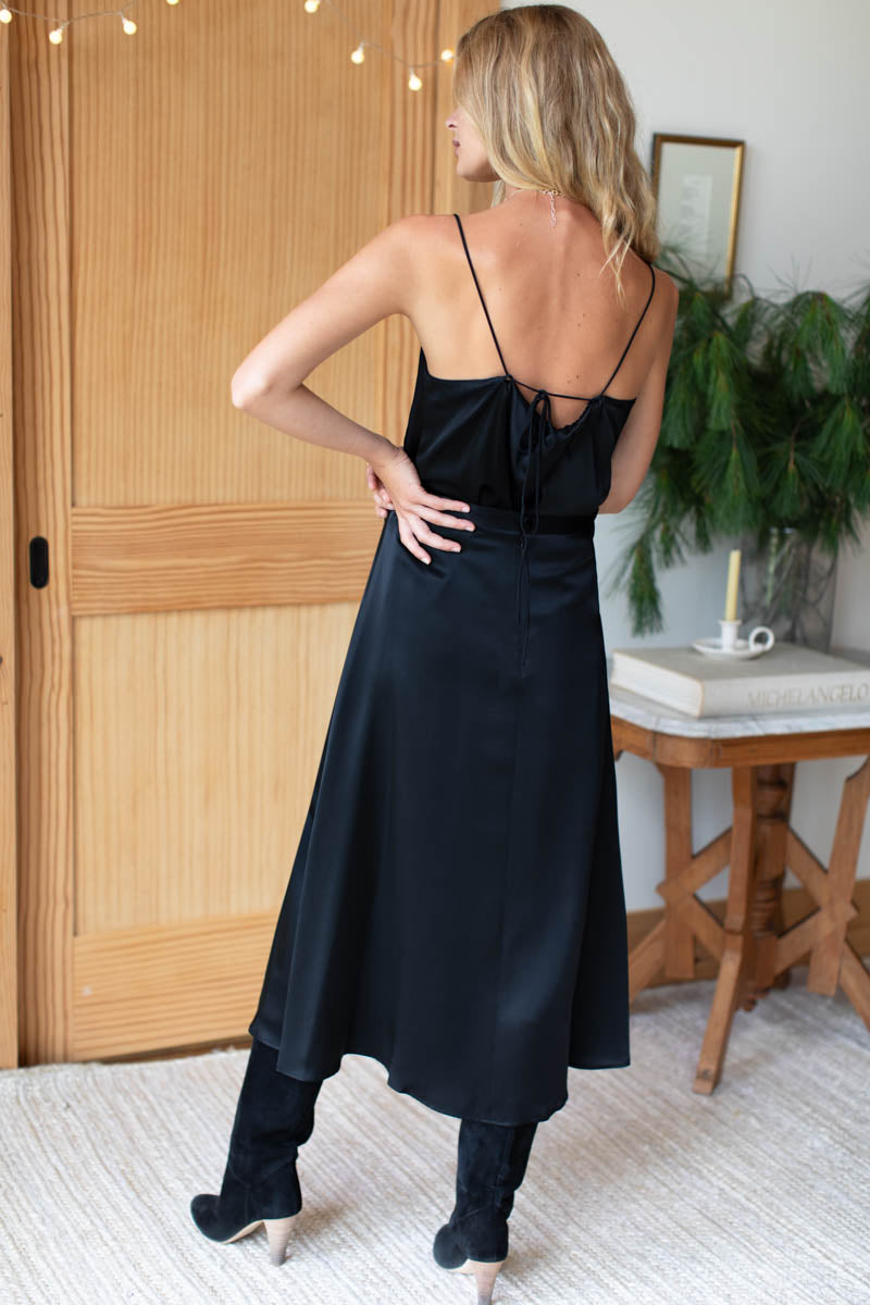 Midi Skirt 2 - Black Silk