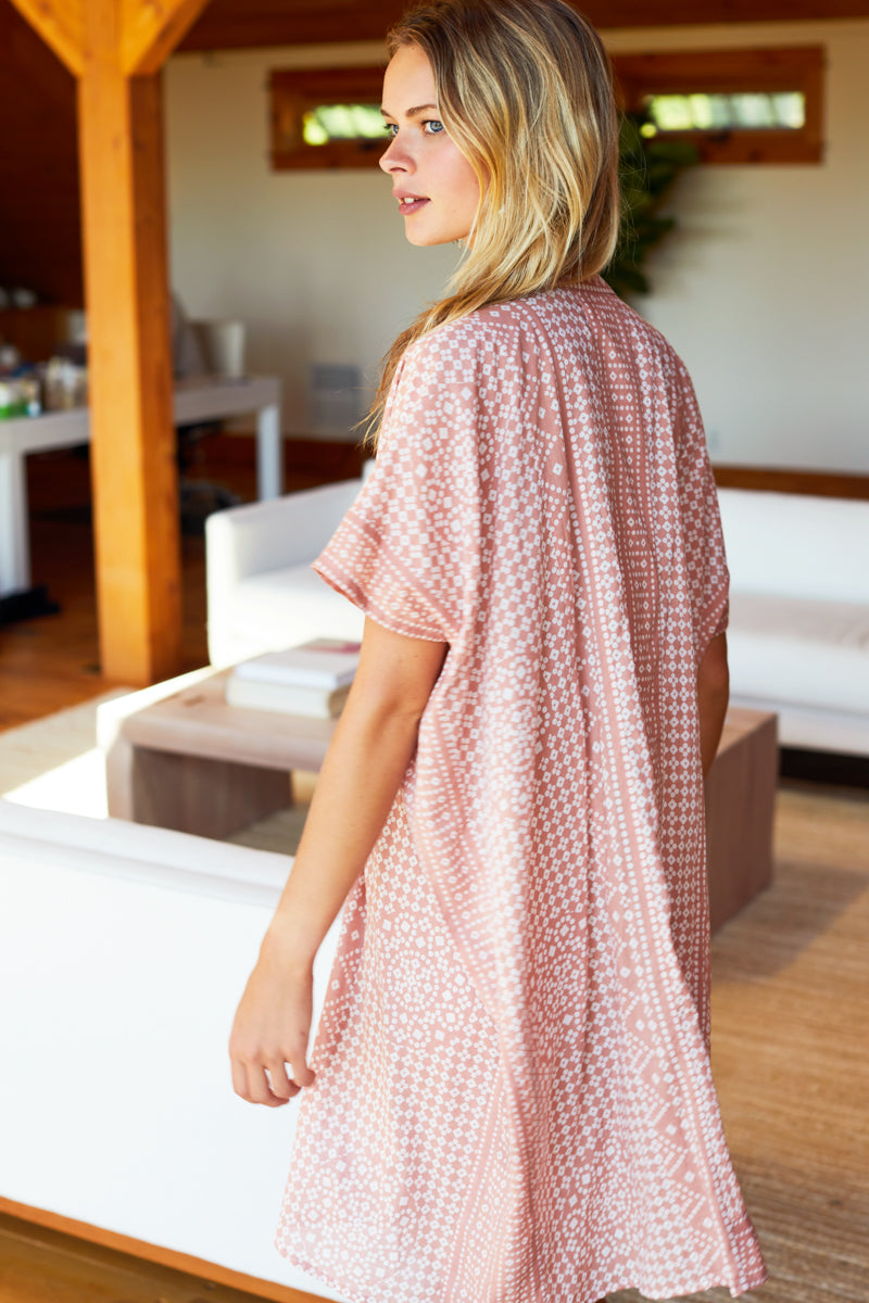 Emerson Short Caftan - Muted Clay Organic