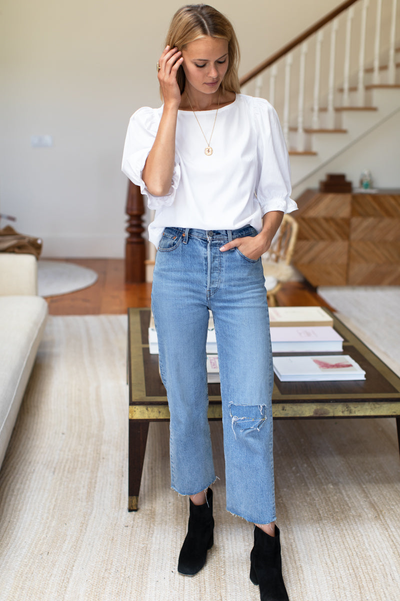 Pearl Blouse - White Poplin