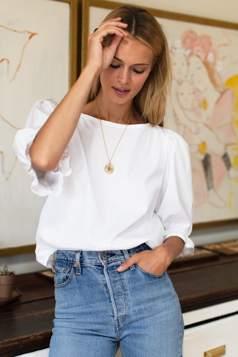 Pearl Blouse - White Poplin