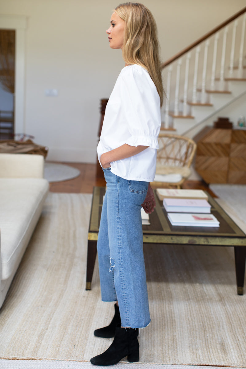 Pearl Blouse - White Poplin