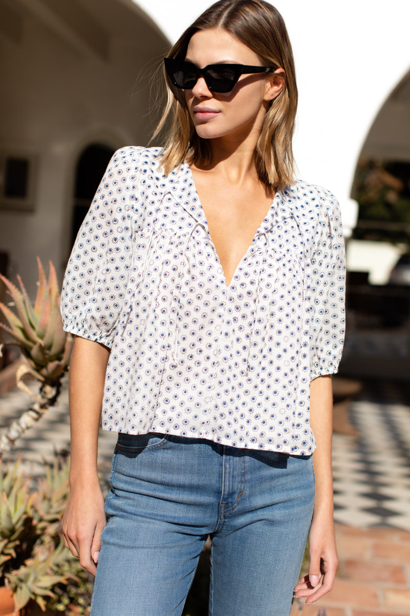 Puff Isla Top - Signet Indigo Organic