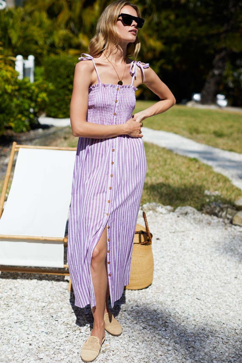 Santiago Sundress - Lavendula Stripe Organic