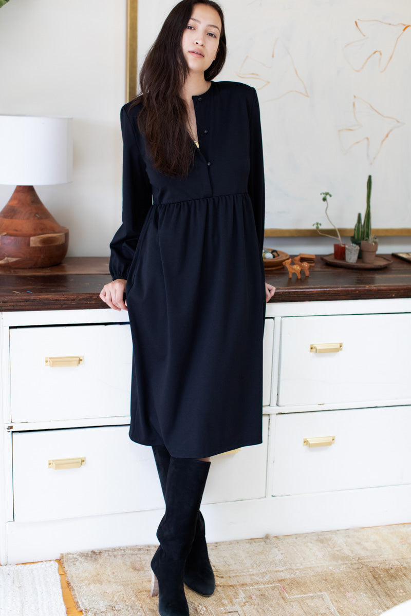 Selby Midi Knit Dress - Black Ponte