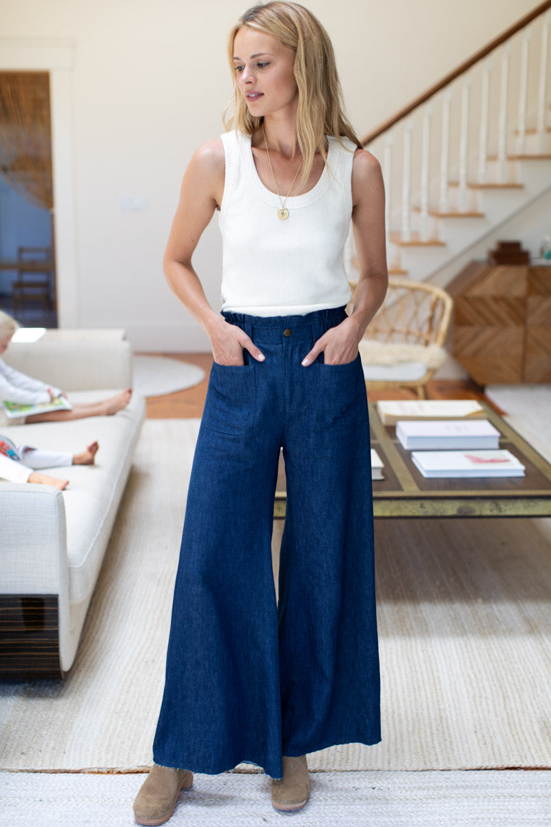 Tulip Wide Leg - Indigo Hemp Organic