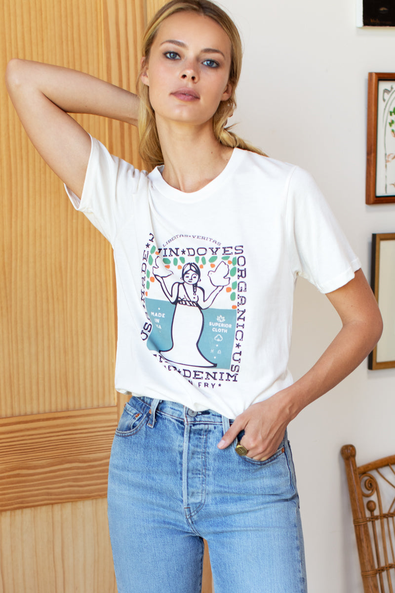 Twin Doves T-Shirt - Goddess Sea Organic