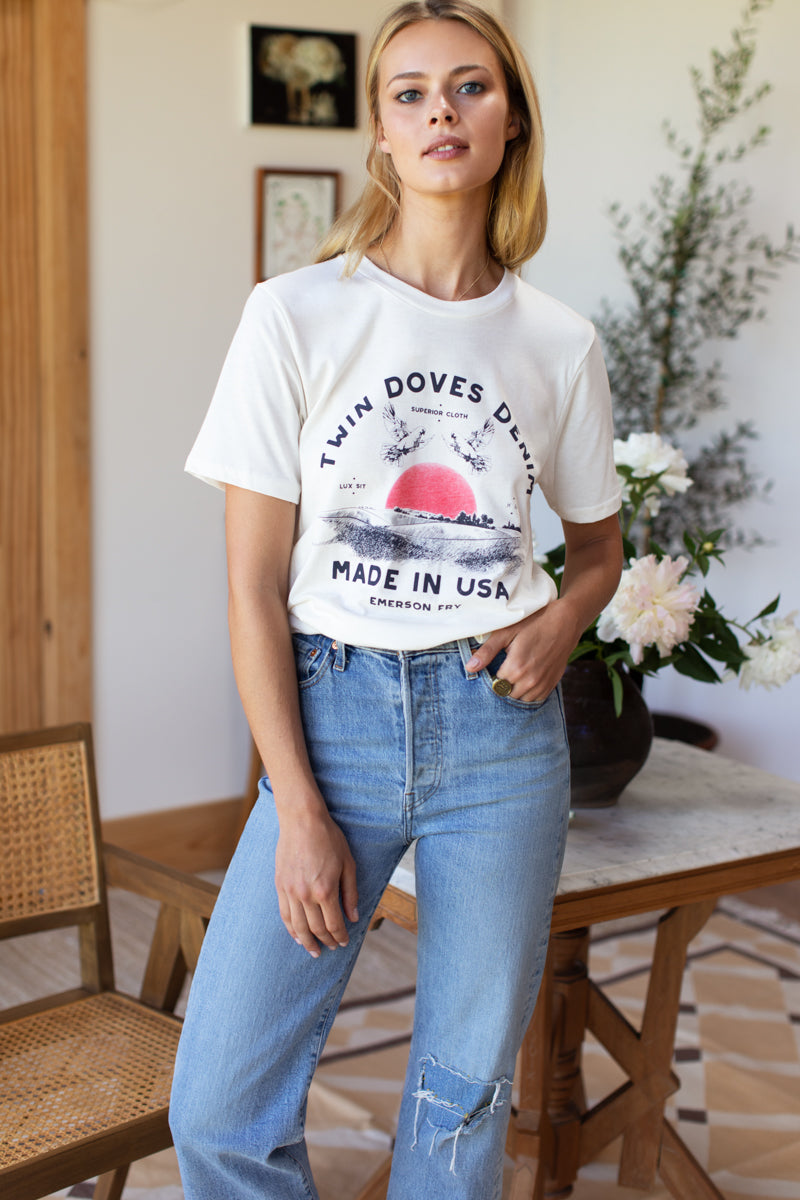 Twin Doves T-Shirt - Rising Sun Organic