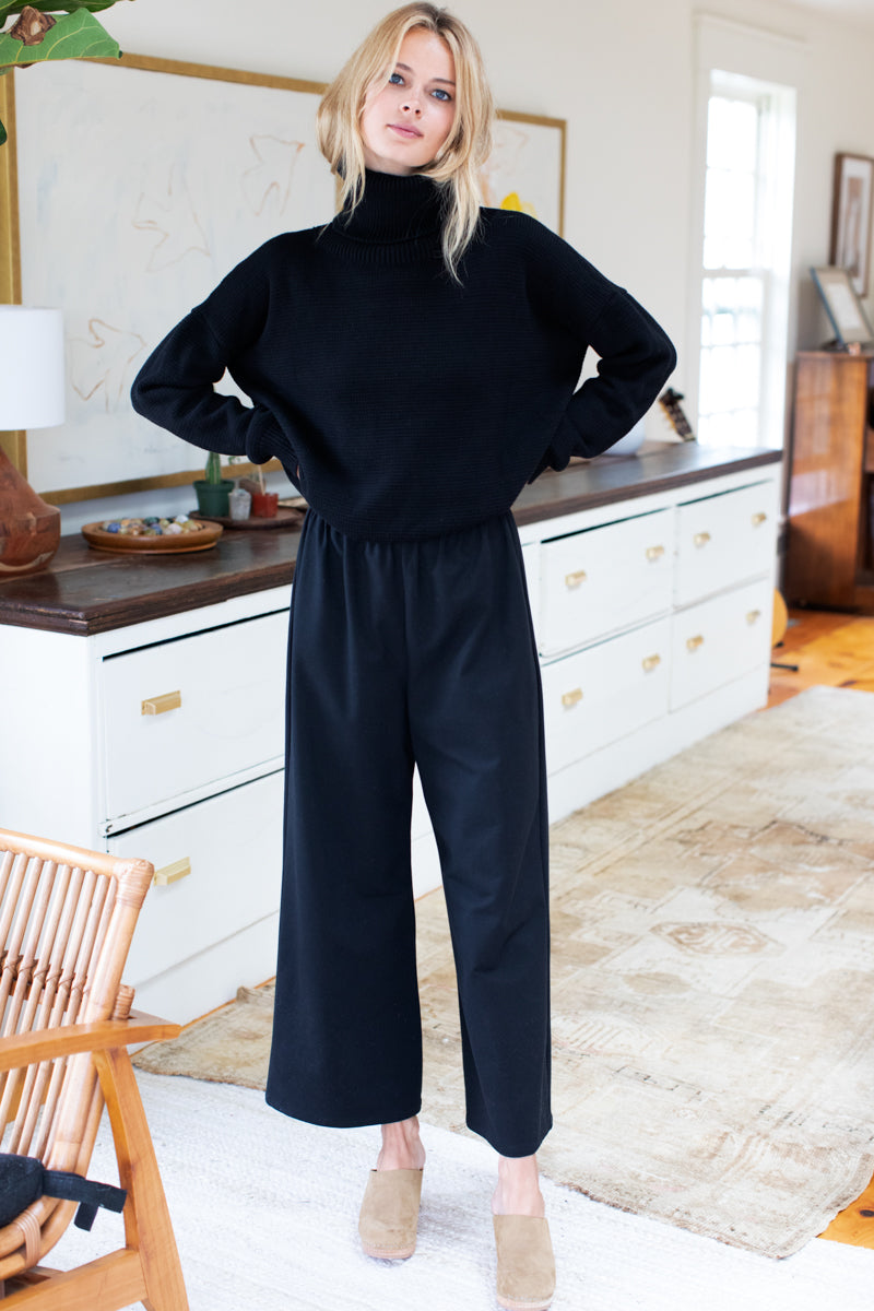 Wide Leg Pant - Black Ponte