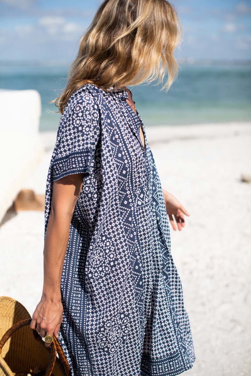 Emerson Short Caftan - Ink Organic