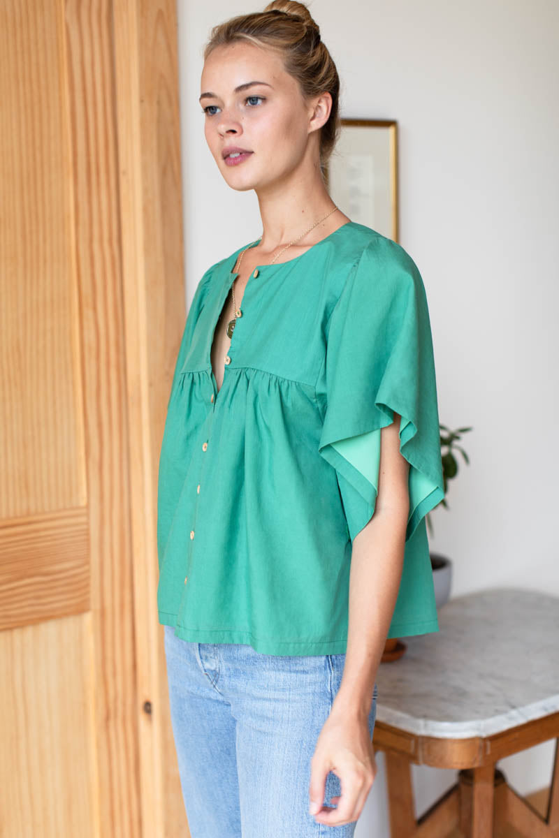 Marion Button Blouse - Meadow