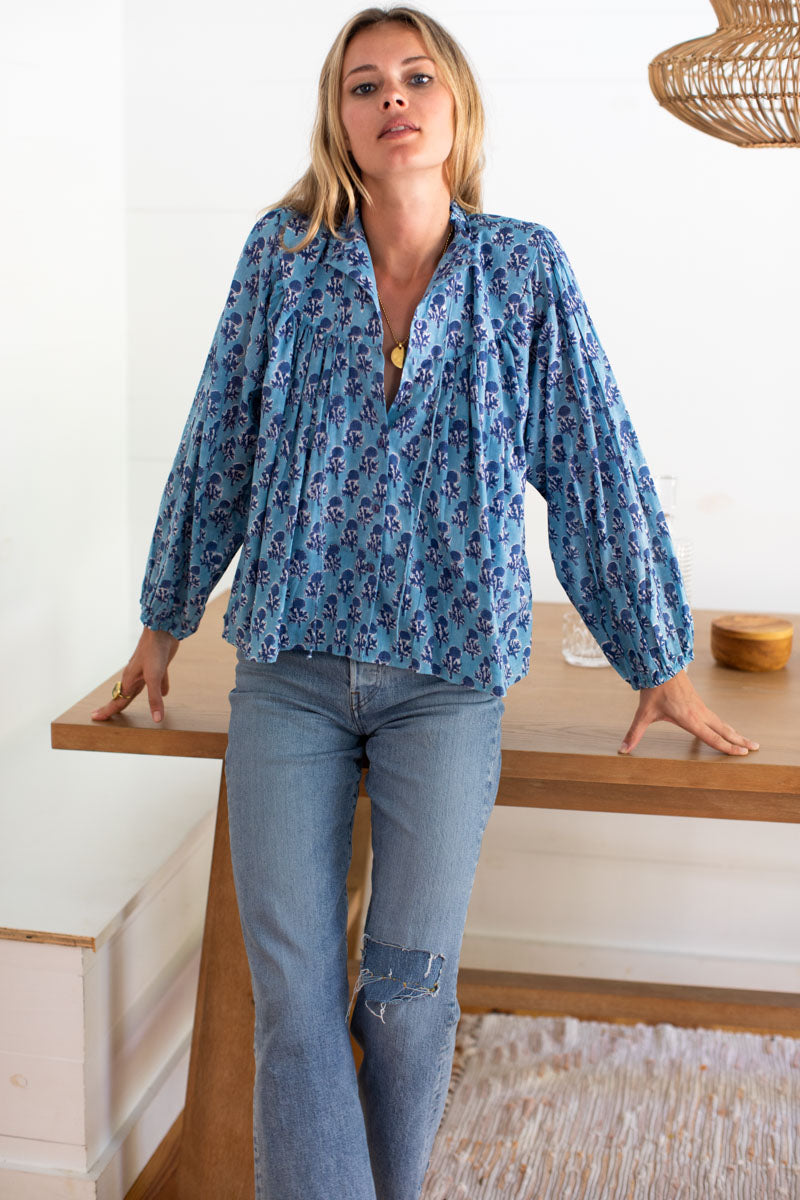 Emmaline Blouse - Little Marigolds Danube Organic