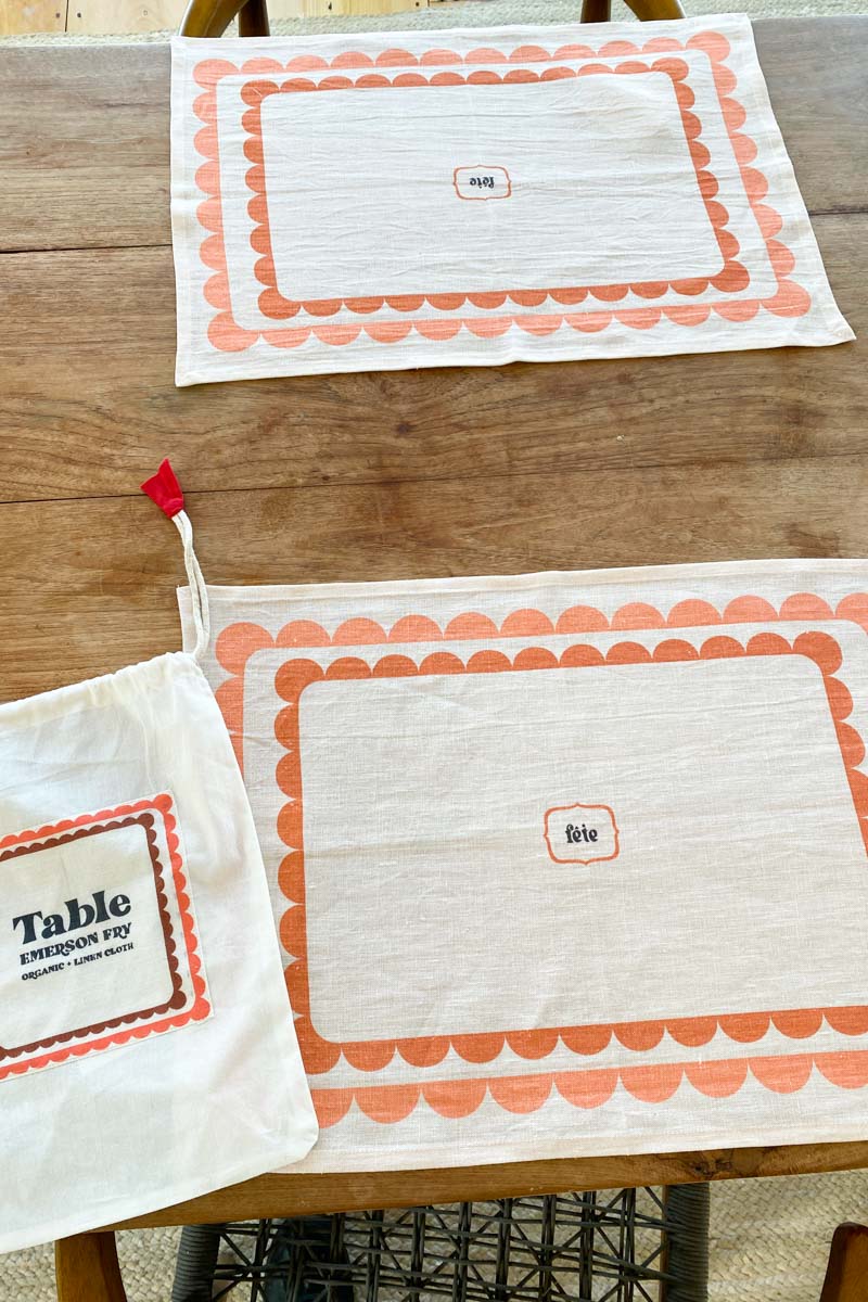 Fete Linen Placemat - Terra + Peach