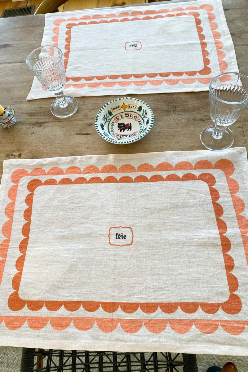 Fete Linen Placemat - Terra + Peach