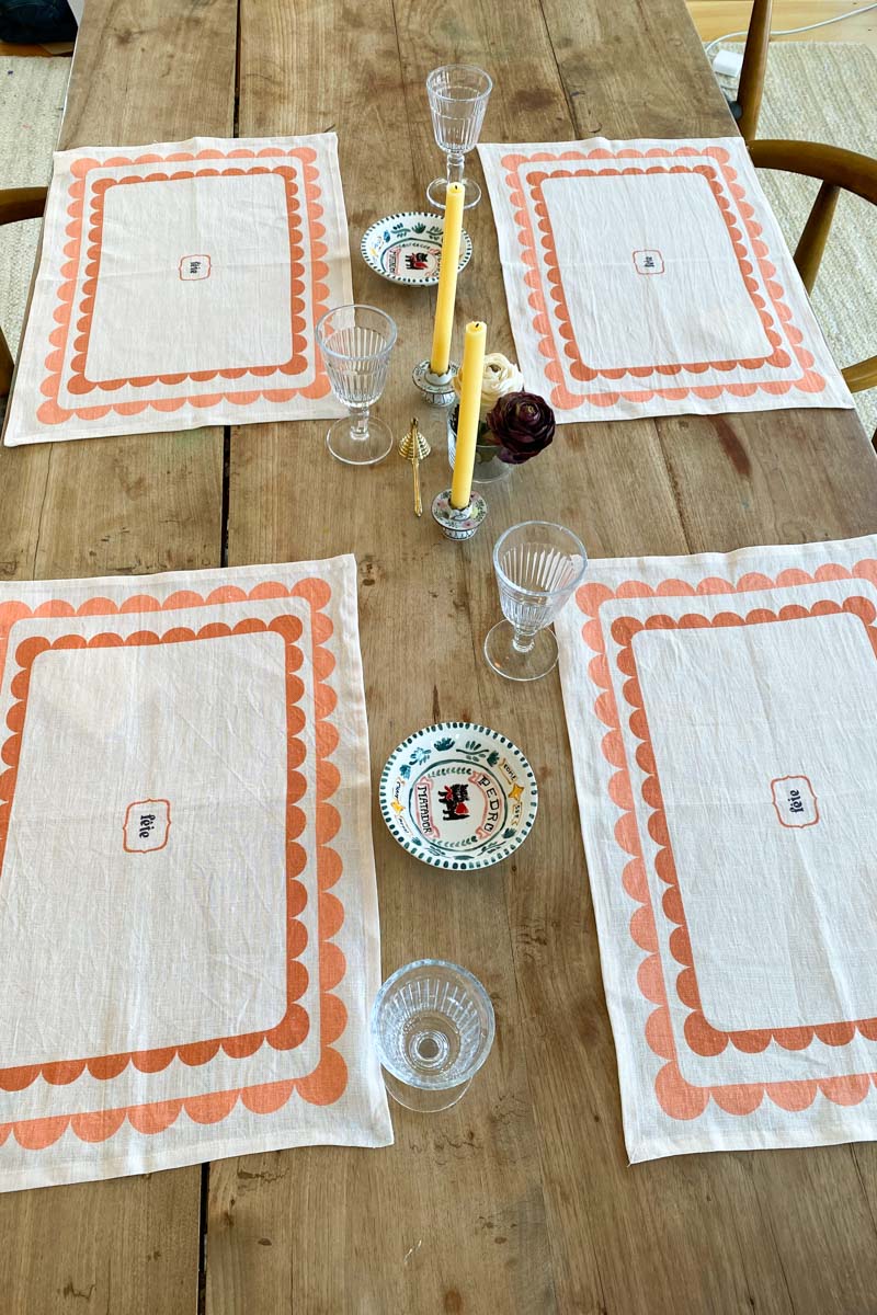 Fete Linen Placemat - Terra + Peach