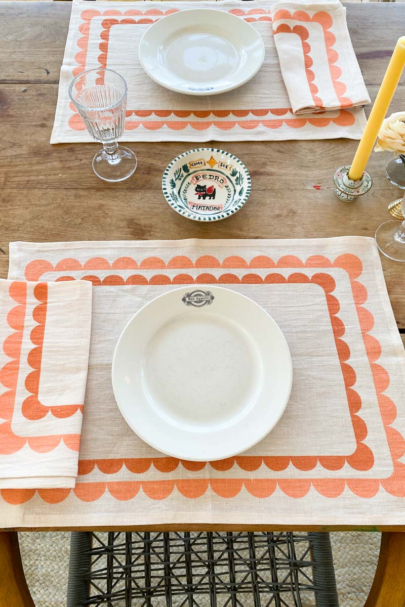 Fete Linen Placemat - Terra + Peach