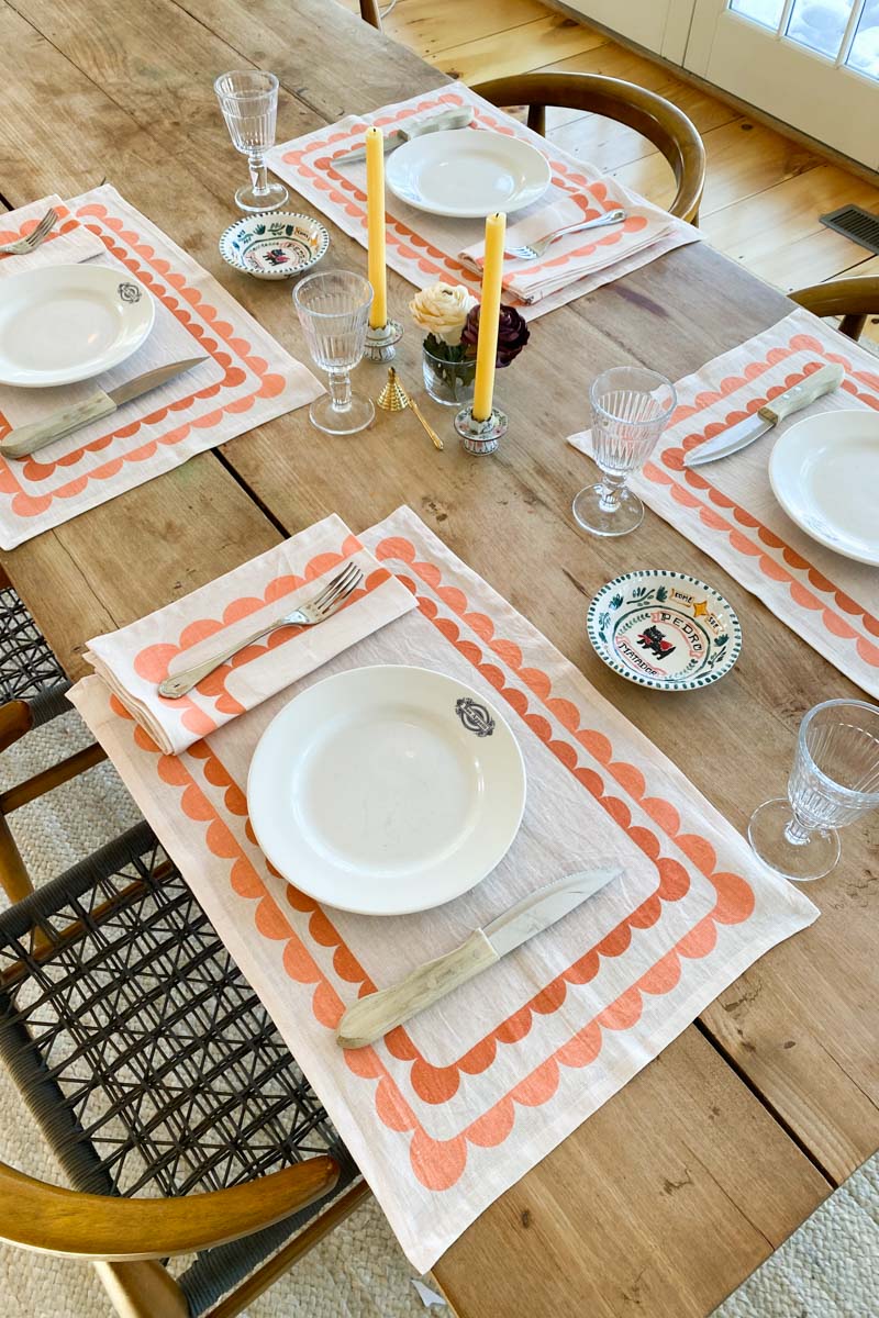 Fete Linen Placemat - Terra + Peach